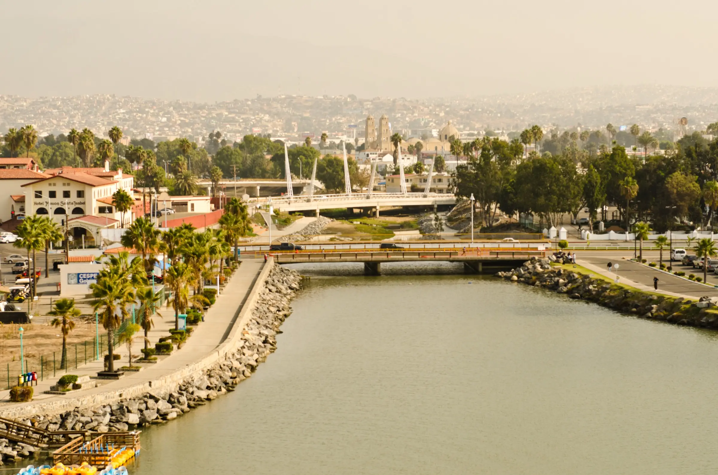 The waterfront at Ensenada, Baja California, seen from a cruise ship