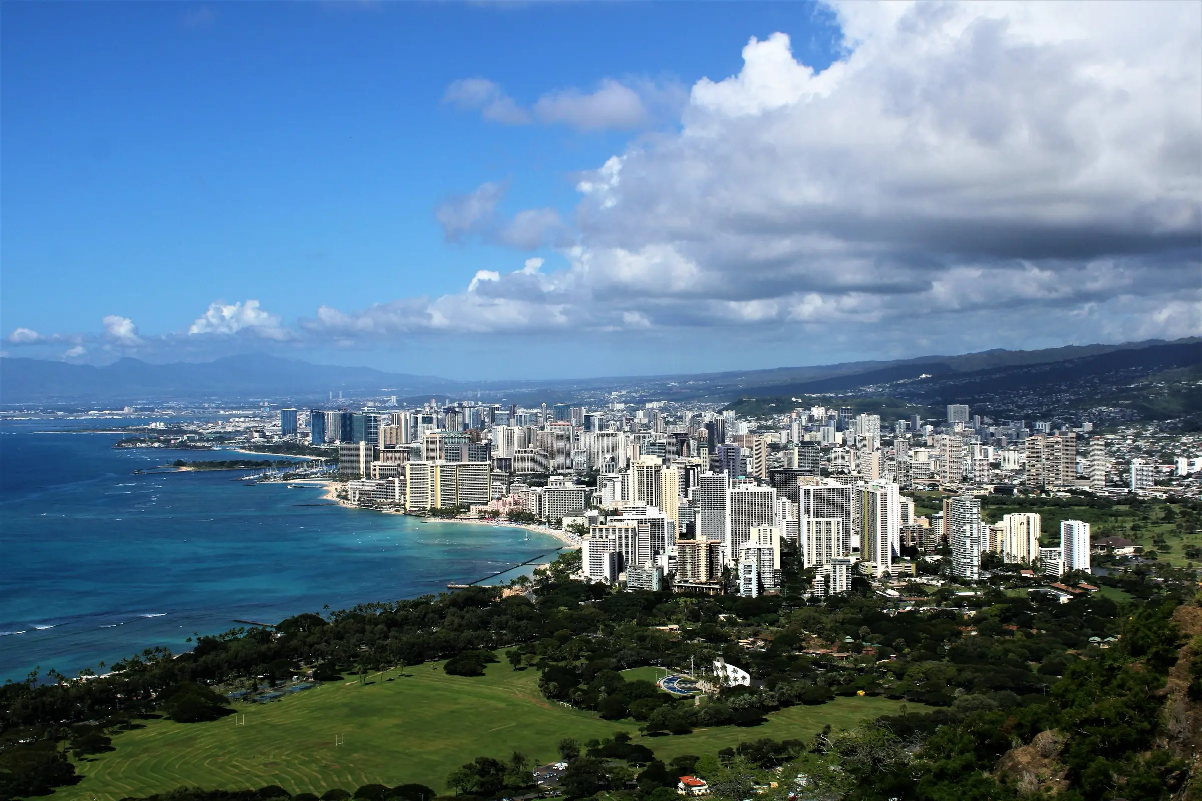 Waikiki and Honolulu seen from Diamond Head, Oahu