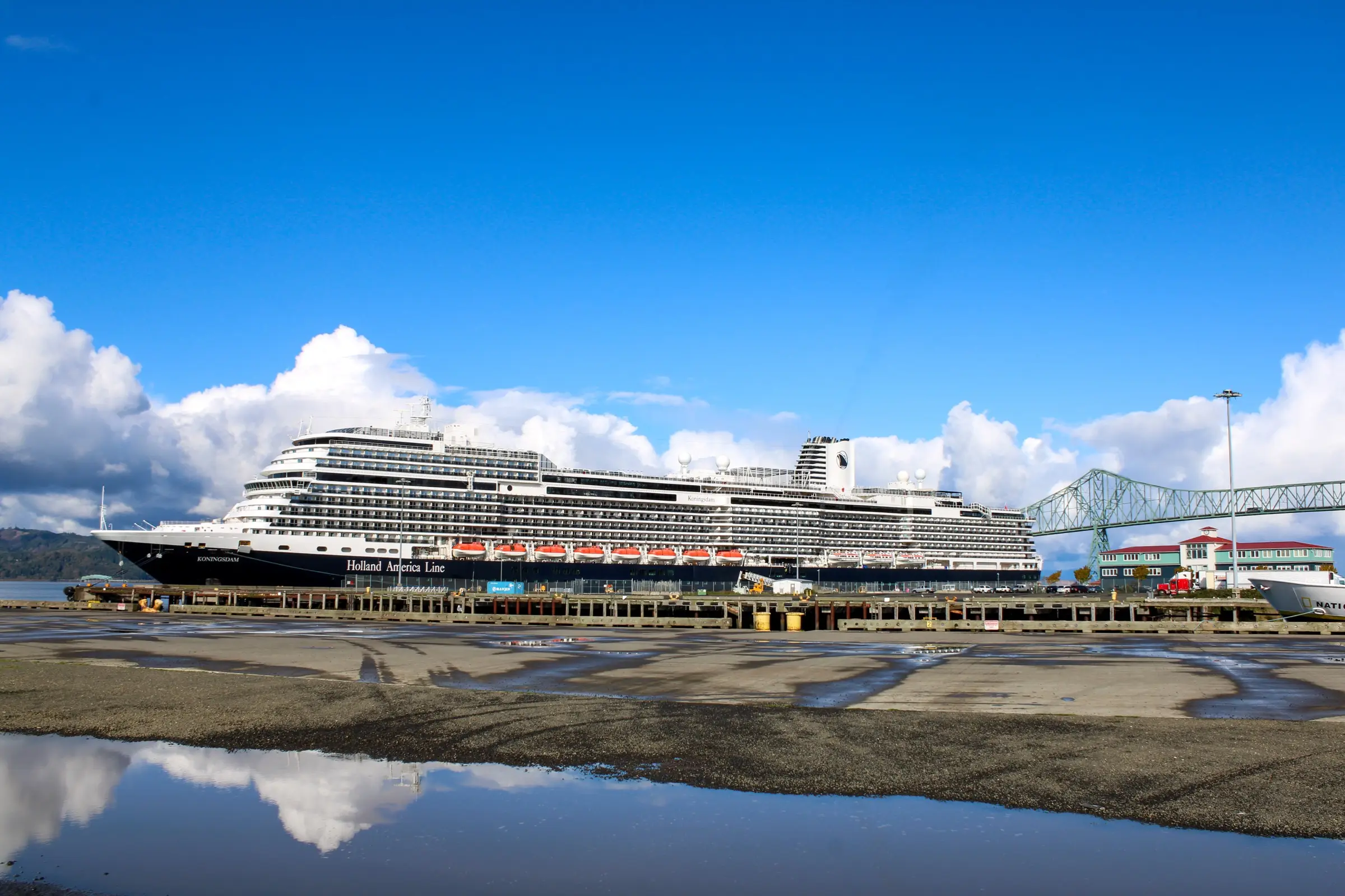 Koningsdam docked in Astoria, Oregon, in October 2023